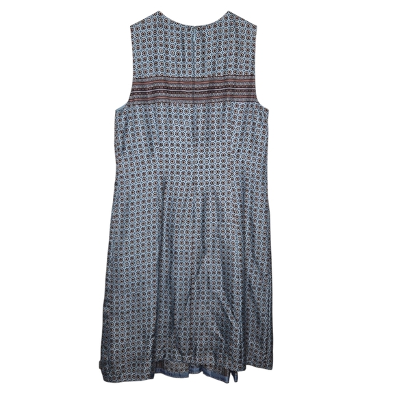 J Crew Womens Pure Silk Geometric Print Sleeveless Pleated Sheath Dress Size 2 - Picture 2 of 8